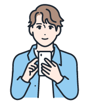 スマホを持った男性のイラスト